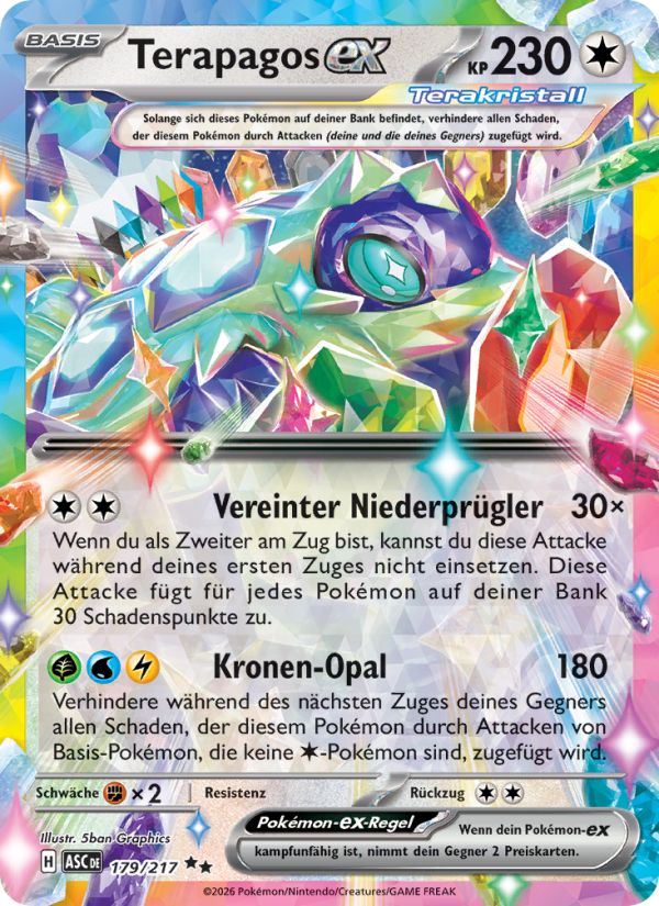 Terapagos-ex 179 — Erhabene Helden (German Pokémon TCG card)