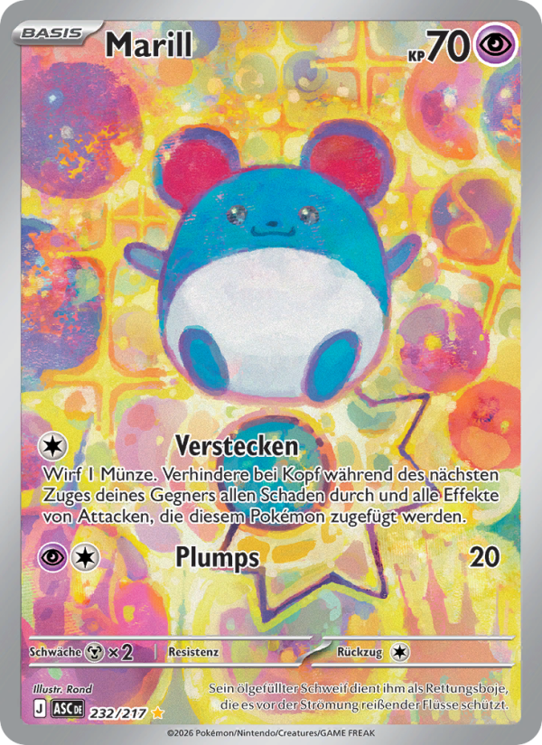 Marill 232 — Erhabene Helden (German Pokémon TCG card)