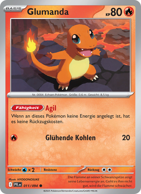 Glumanda 011 — Fatale Flammen (German Pokémon TCG card)
