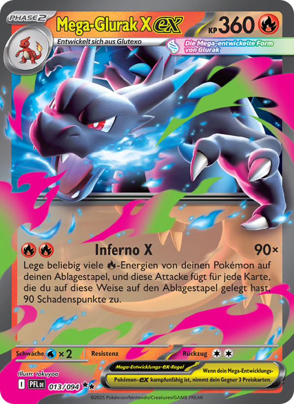 Mega-Glurak X-ex 013 — Fatale Flammen (German Pokémon TCG card)