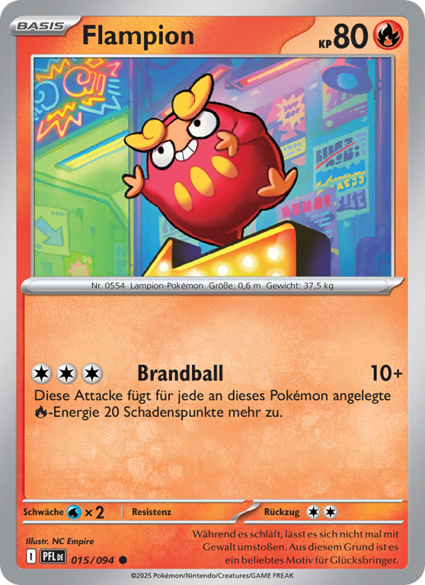 Flampion 015 — Fatale Flammen (German Pokémon TCG card)