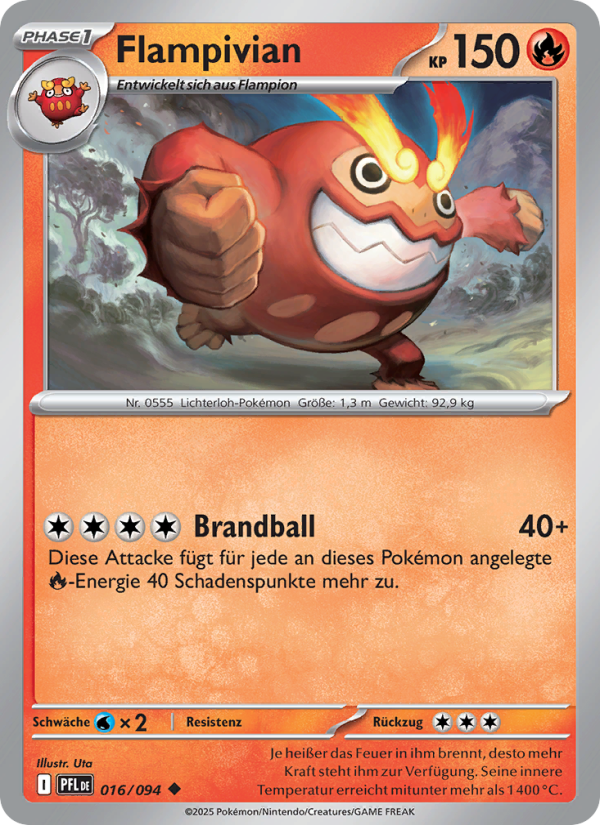 Flampivian 016 — Fatale Flammen (German Pokémon TCG card)