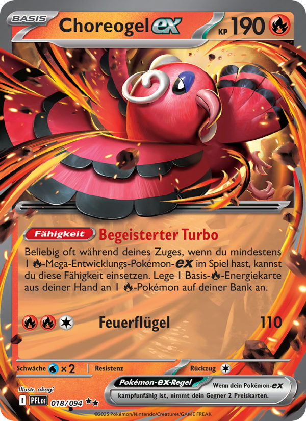 Choreogel-ex 018 — Fatale Flammen (German Pokémon TCG card)