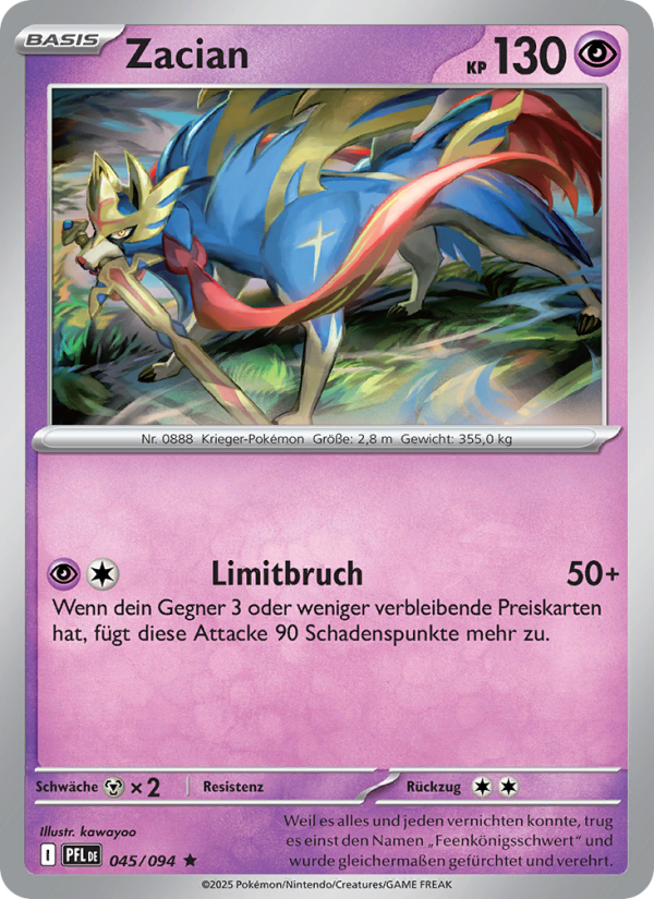 Zacian 045 — Fatale Flammen (German Pokémon TCG card)
