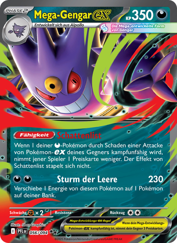 Mega-Gengar-ex 056 — Fatale Flammen (German Pokémon TCG card)
