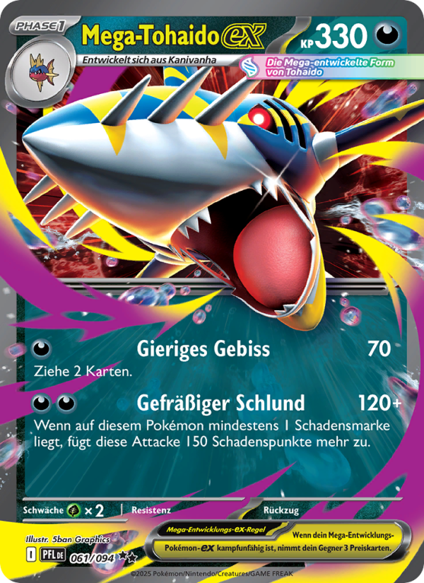 Mega-Tohaido-ex 061 — Fatale Flammen (German Pokémon TCG card)