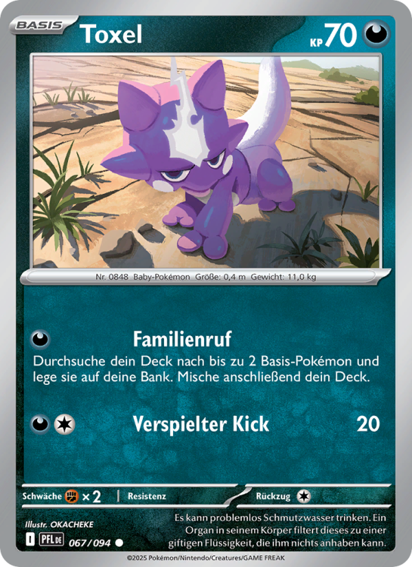 Toxel 067 — Fatale Flammen (German Pokémon TCG card)