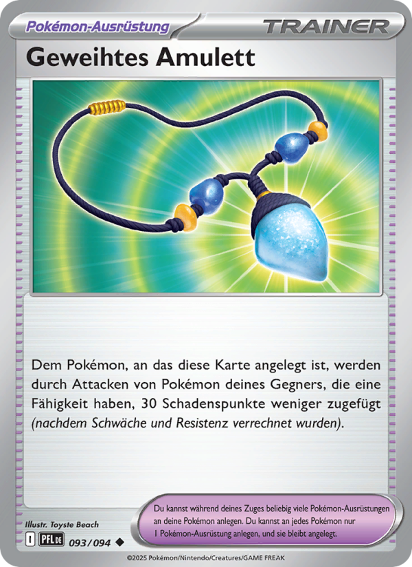 Geweihtes Amulett 093 — Fatale Flammen (German Pokémon TCG card)