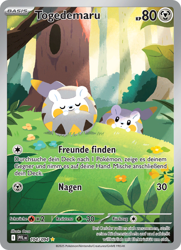 Togedemaru 104 — Fatale Flammen (German Pokémon TCG card)