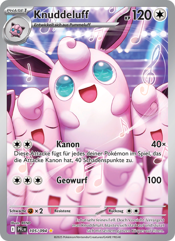 Knuddeluff 105 — Fatale Flammen (German Pokémon TCG card)