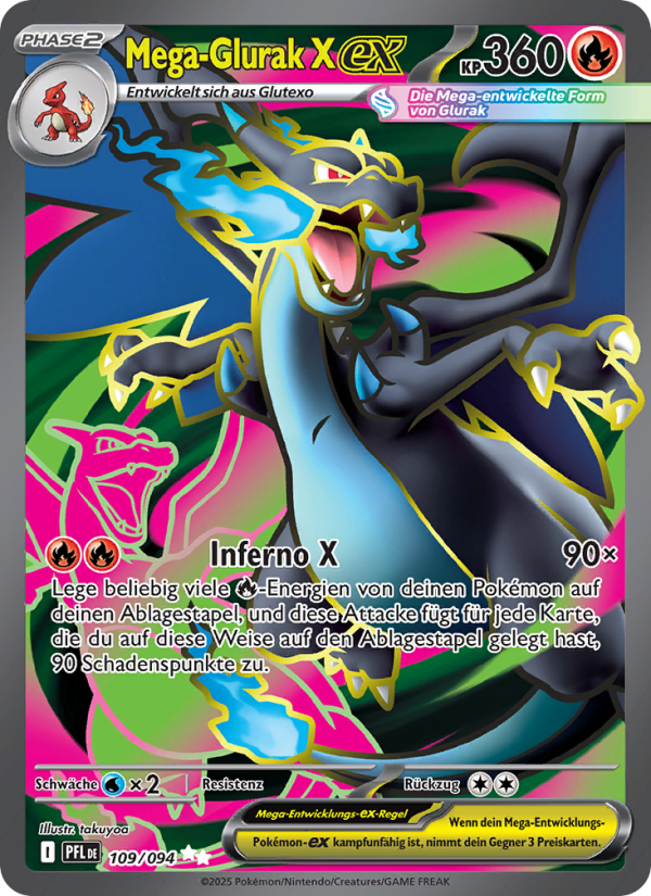 Mega-Glurak X-ex 109 — Fatale Flammen (German Pokémon TCG card)
