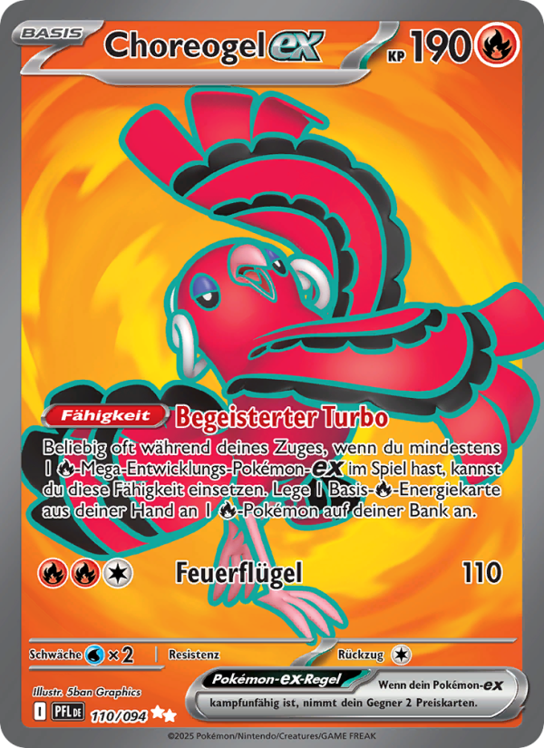 Choreogel-ex 110 — Fatale Flammen (German Pokémon TCG card)