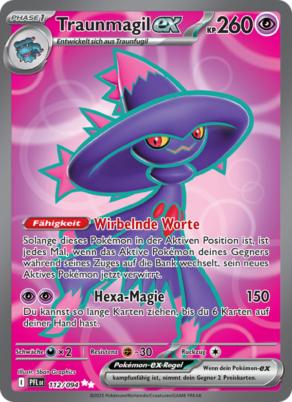 Traunmagil-ex 112 — Fatale Flammen (German Pokémon TCG card)
