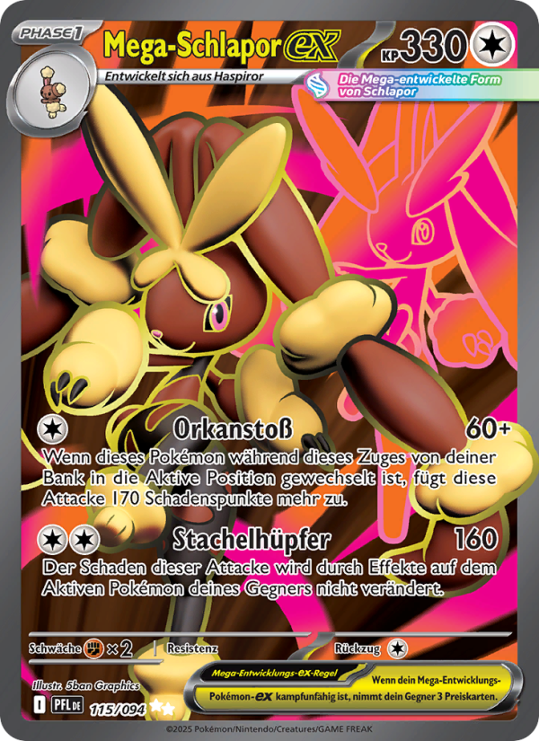 Mega-Schlapor-ex 115 — Fatale Flammen (German Pokémon TCG card)