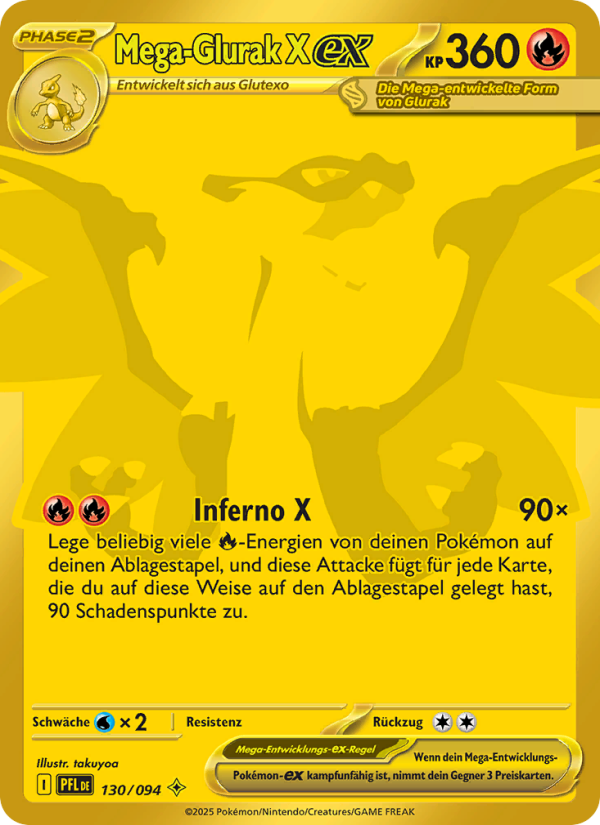 Mega-Glurak X-ex 130 — Fatale Flammen (German Pokémon TCG card)