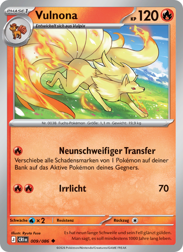 Vulnona 009 — Wachsendes Chaos (German Pokémon TCG card)