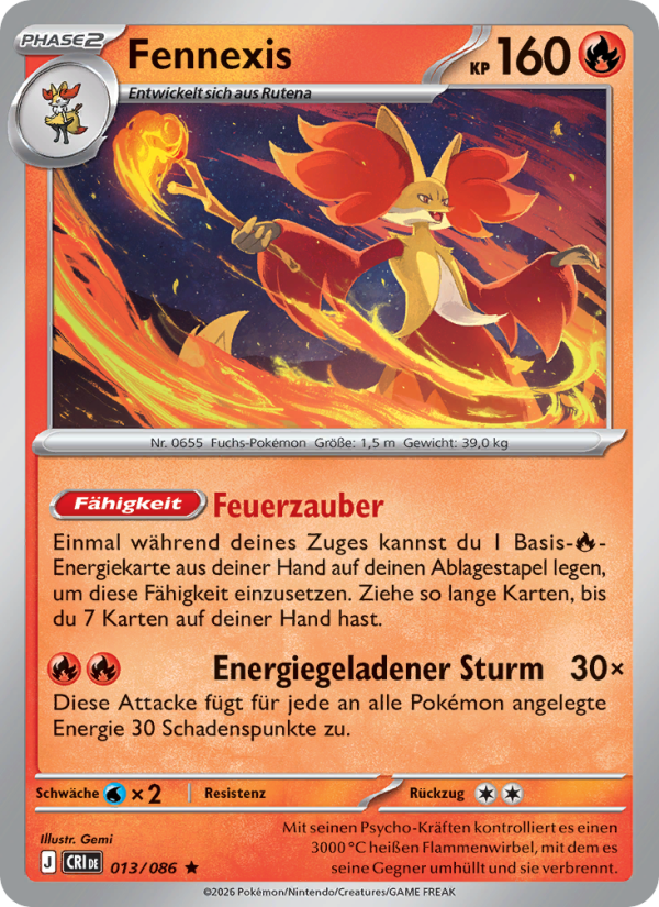 Fennexis 013 — Wachsendes Chaos (German Pokémon TCG card)