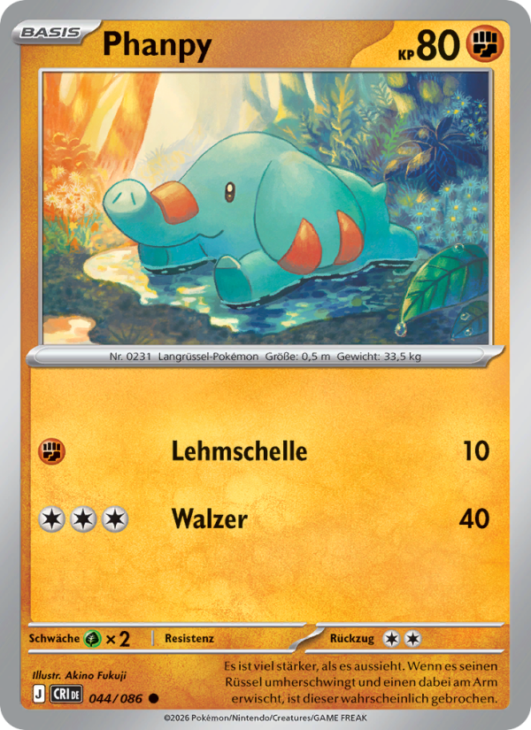 Phanpy 044 — Wachsendes Chaos (German Pokémon TCG card)