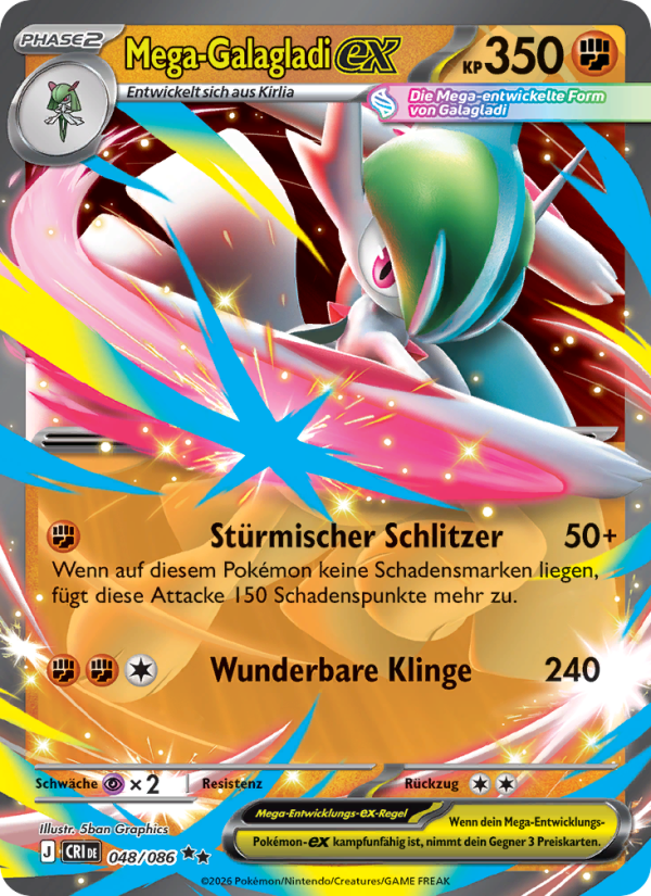 Mega-Galagladi-ex 048 — Wachsendes Chaos (German Pokémon TCG card)
