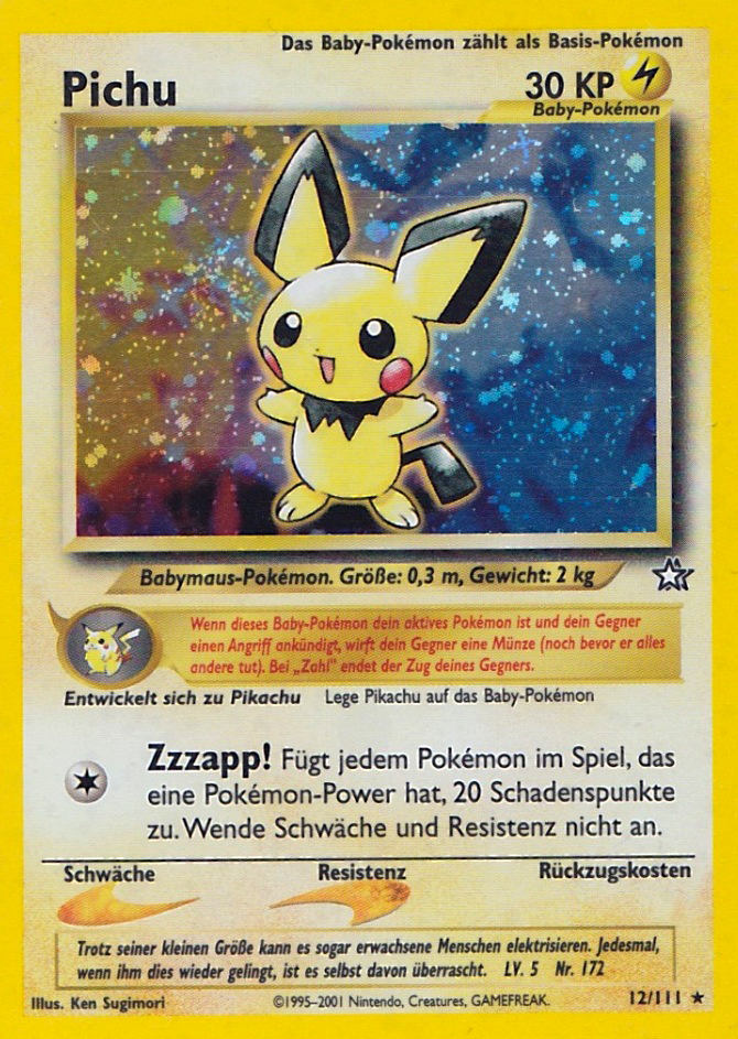 Pichu 12 — Neo Genesis (German Pokémon TCG card)