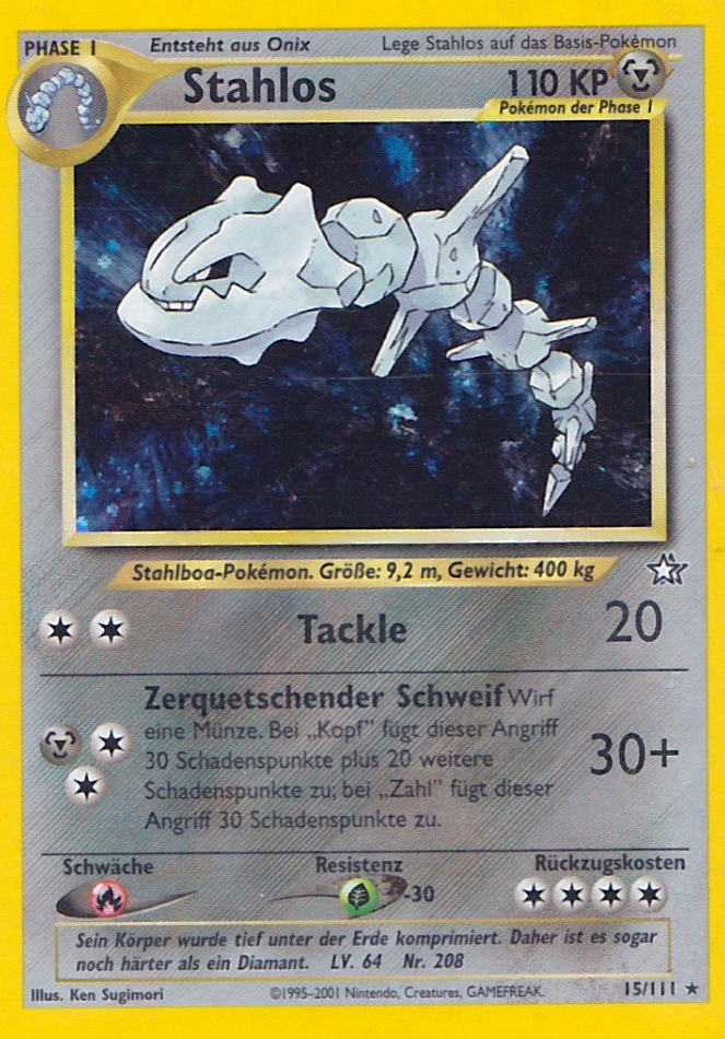 Stahlos 15 — Neo Genesis (German Pokémon TCG card)