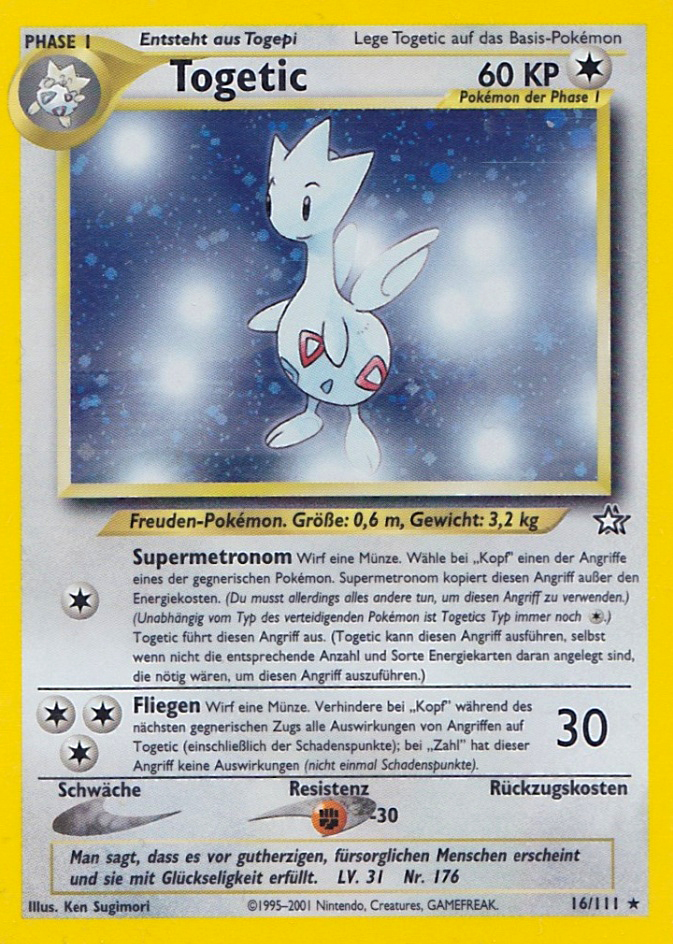 Togetic 16 — Neo Genesis (German Pokémon TCG card)