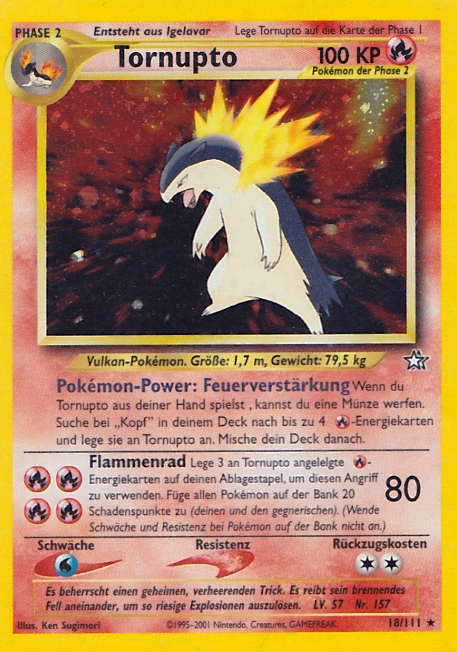 Tornupto 18 — Neo Genesis (German Pokémon TCG card)