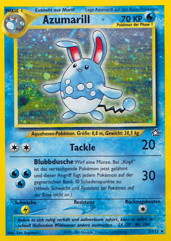 Azumarill 2 — Neo Genesis (German Pokémon TCG card)