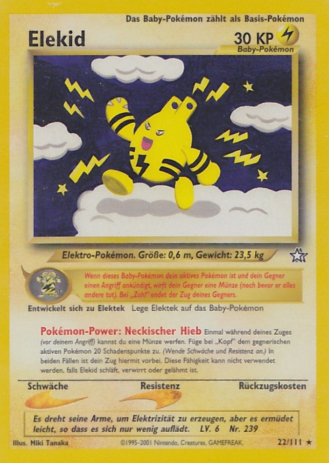 Elekid 22 — Neo Genesis (German Pokémon TCG card)