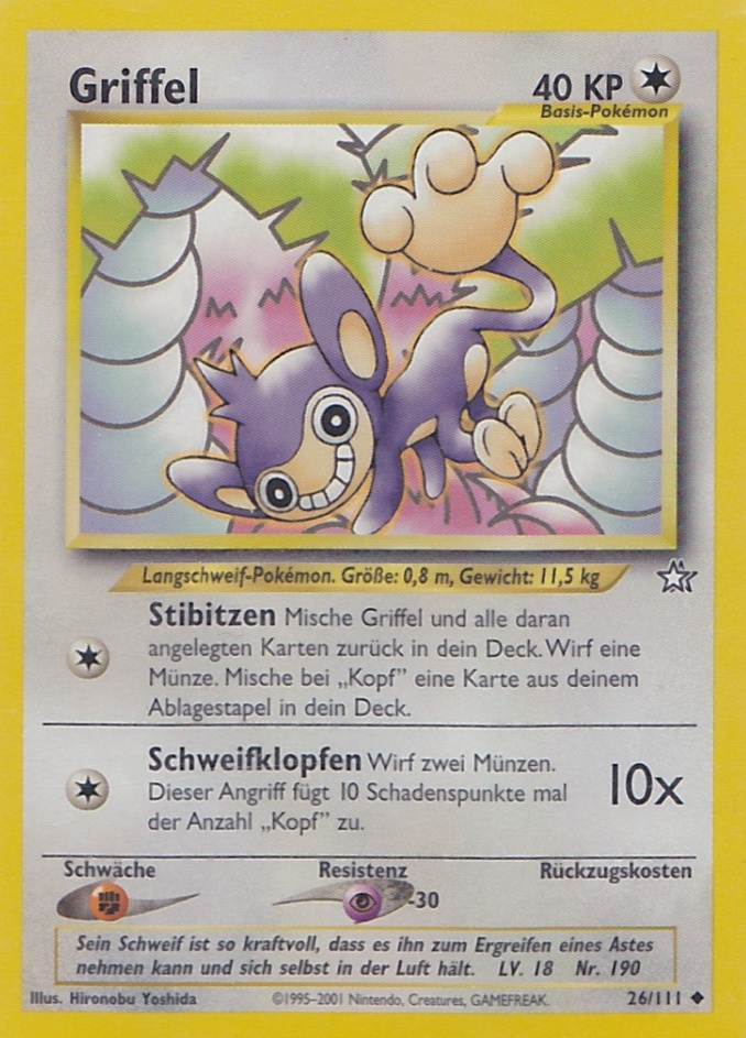 Griffel 26 — Neo Genesis (German Pokémon TCG card)