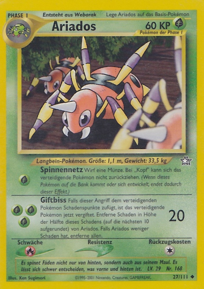 Ariados 27 — Neo Genesis (German Pokémon TCG card)