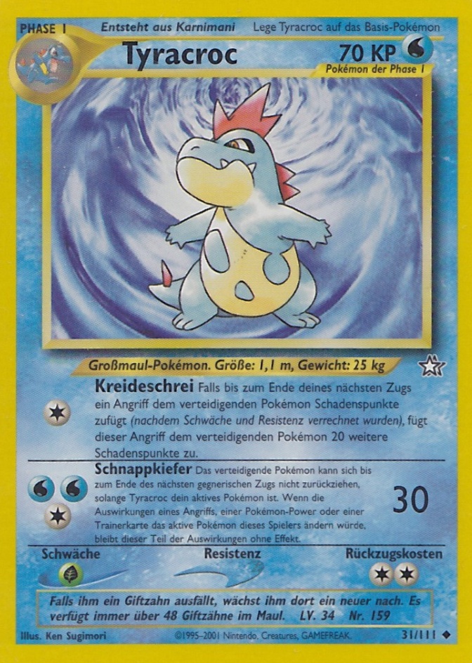 Tyracroc 31 — Neo Genesis (German Pokémon TCG card)