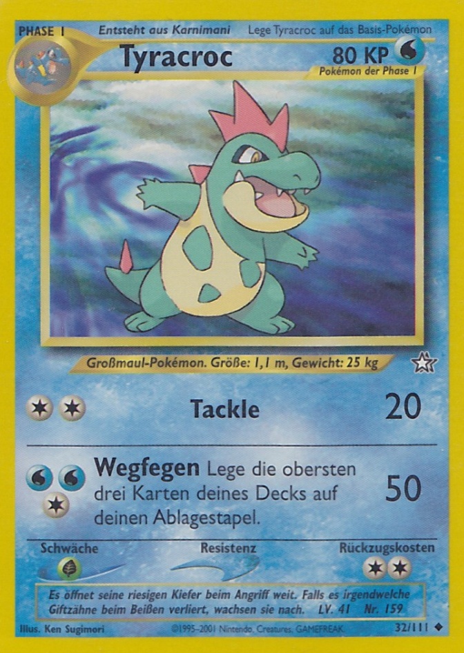 Tyracroc 32 — Neo Genesis (German Pokémon TCG card)