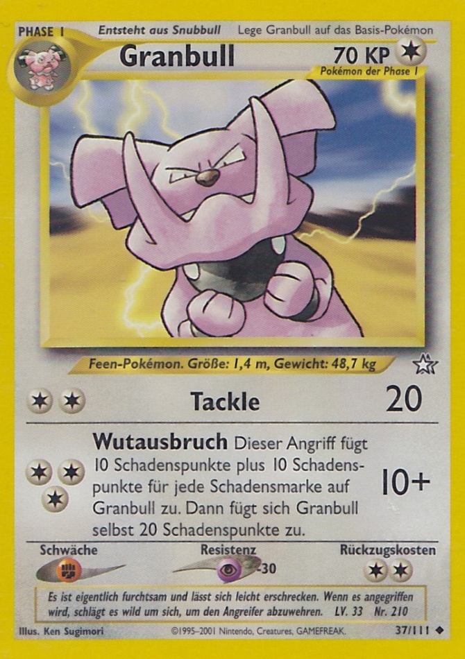 Granbull 37 — Neo Genesis (German Pokémon TCG card)