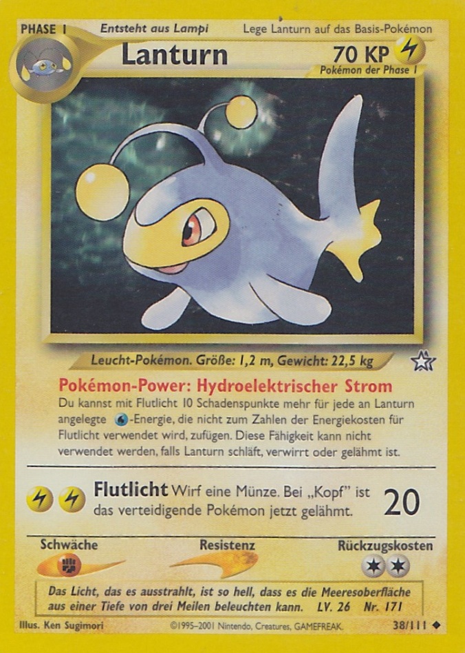 Lanturn 38 — Neo Genesis (German Pokémon TCG card)