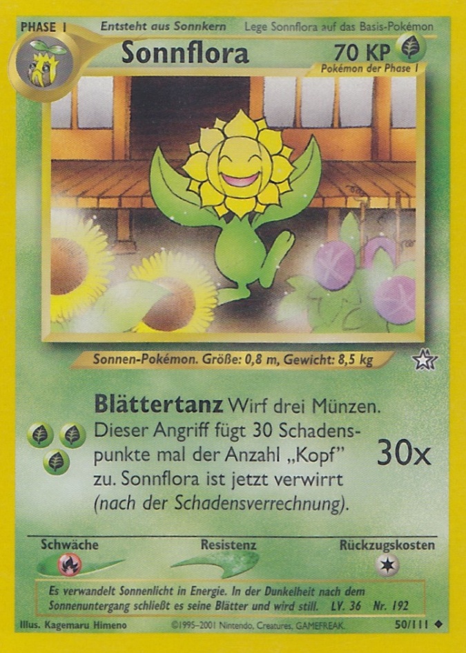 Sonnflora 50 — Neo Genesis (German Pokémon TCG card)