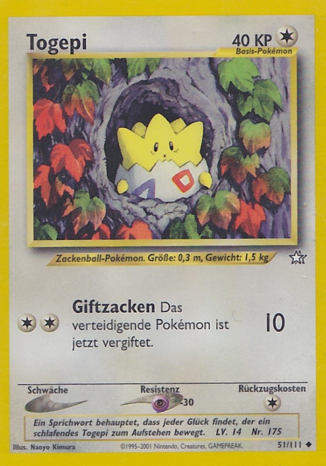 Togepi 51 — Neo Genesis (German Pokémon TCG card)