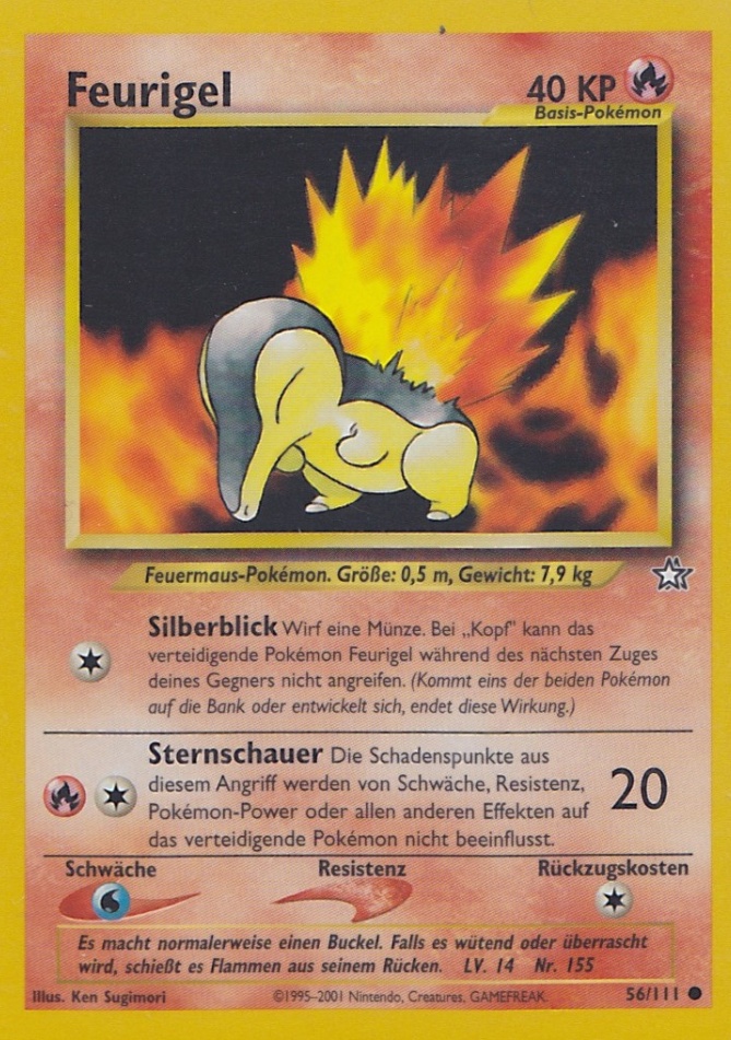 Feurigel 56 — Neo Genesis (German Pokémon TCG card)