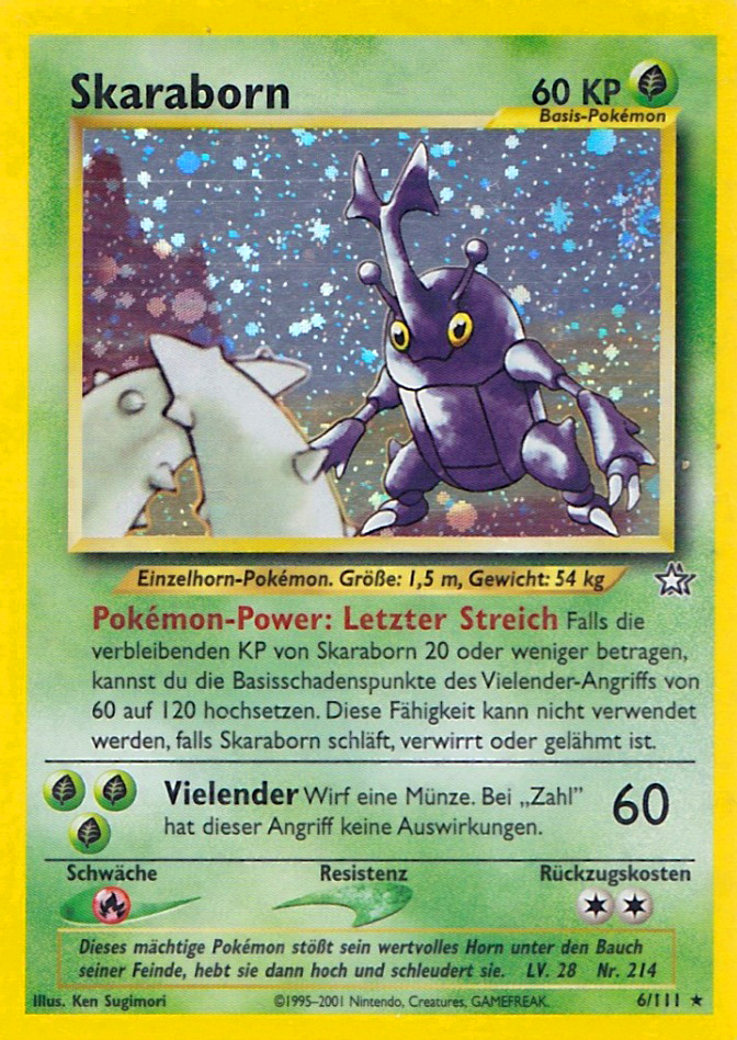 Skaraborn 6 — Neo Genesis (German Pokémon TCG card)