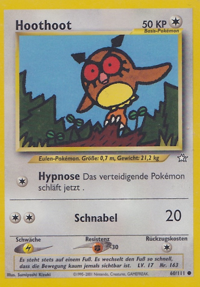 Hoothoot 60 — Neo Genesis (German Pokémon TCG card)