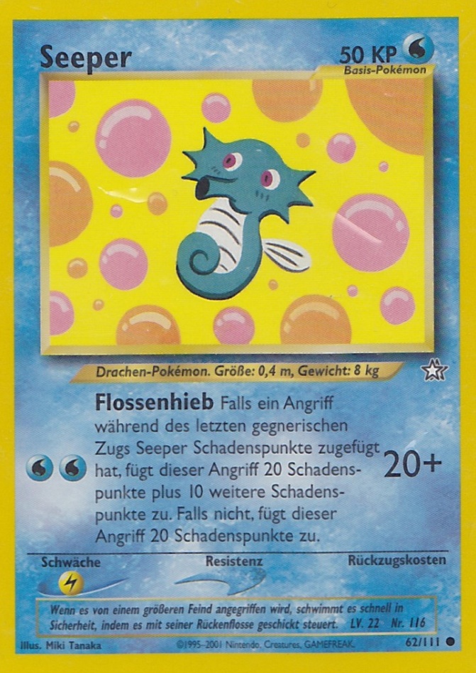 Seeper 62 — Neo Genesis (German Pokémon TCG card)