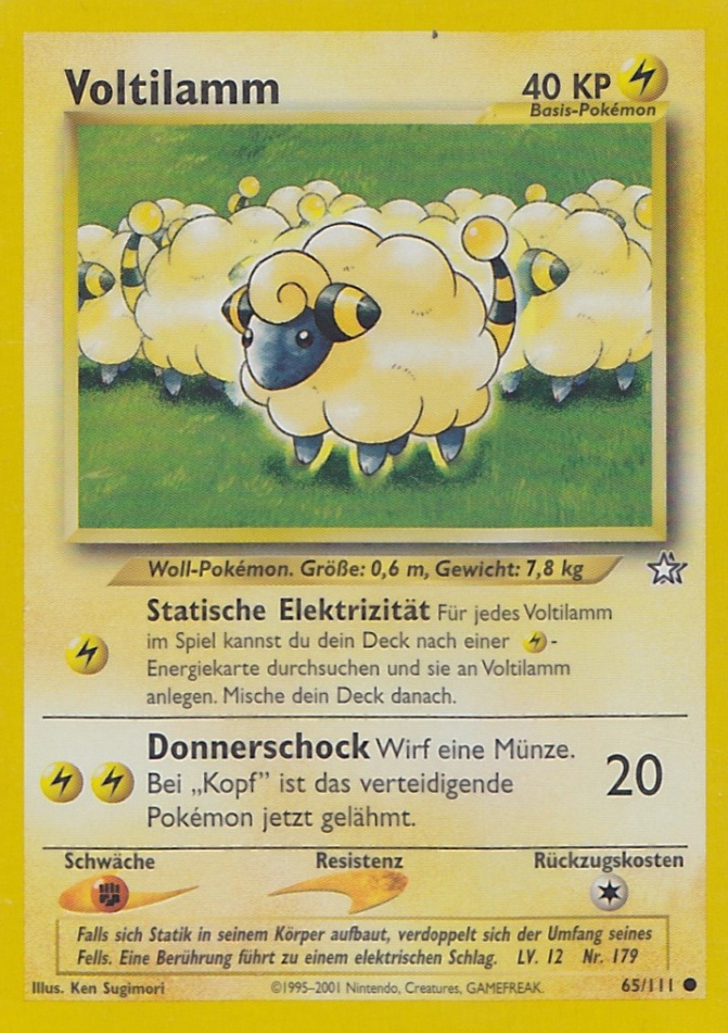 Voltilamm 65 — Neo Genesis (German Pokémon TCG card)