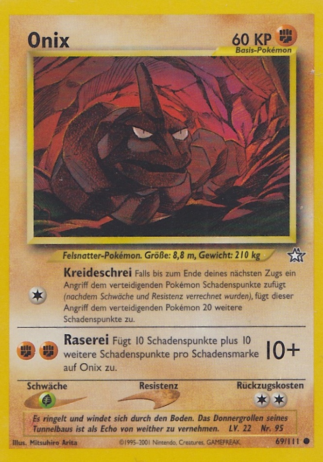 Onix 69 — Neo Genesis (German Pokémon TCG card)
