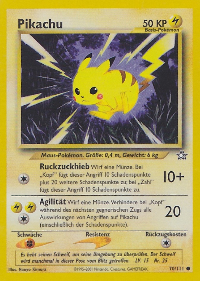 Pikachu 70 — Neo Genesis (German Pokémon TCG card)