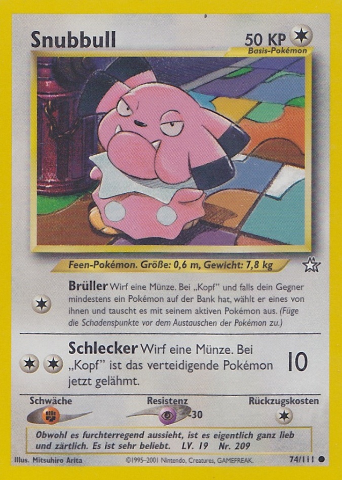 Snubbull 74 — Neo Genesis (German Pokémon TCG card)