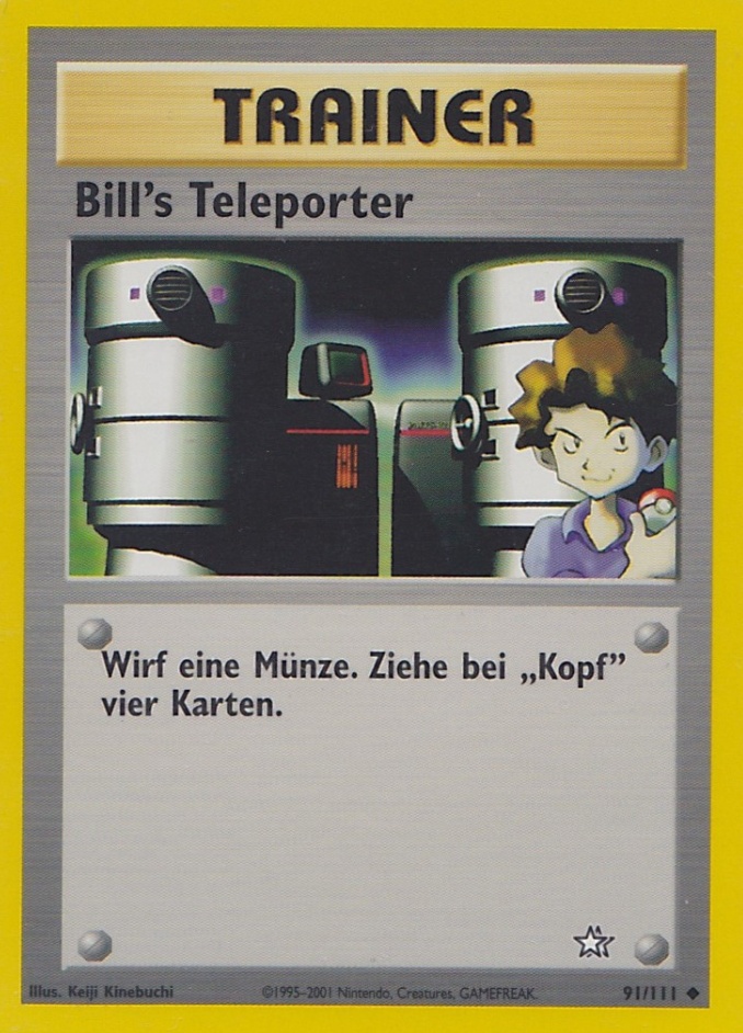 Bills Teleporter 91 — Neo Genesis (German Pokémon TCG card)