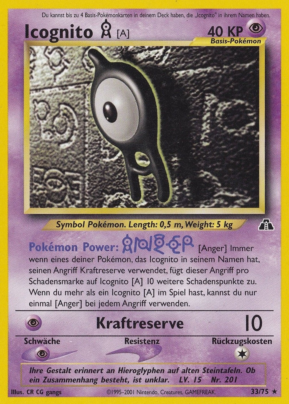 Icognito A 14 — Neo Entdeckung (German Pokémon TCG card)