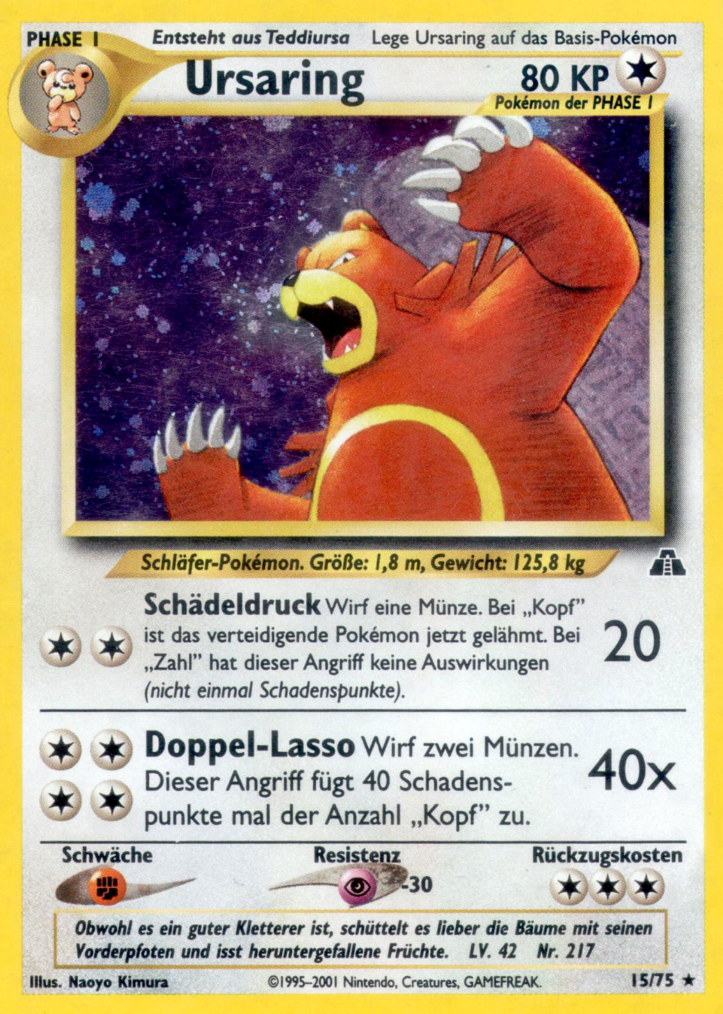 Ursaring 15 — Neo Entdeckung (German Pokémon TCG card)
