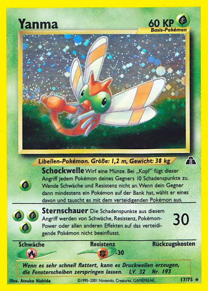 Yanma 17 — Neo Entdeckung (German Pokémon TCG card)