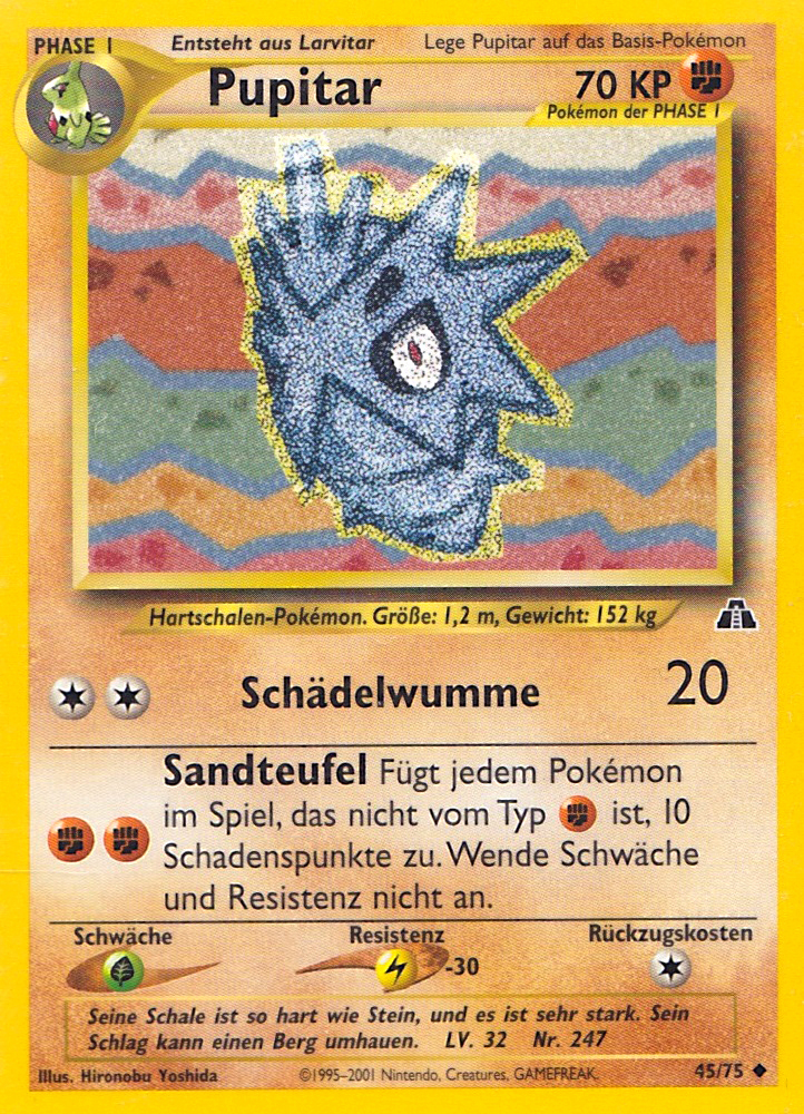 Pupitar 45 — Neo Entdeckung (German Pokémon TCG card)